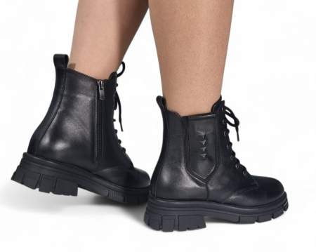 Ghete Damă Casual Din Piele Naturală Neagră 30424 [3]