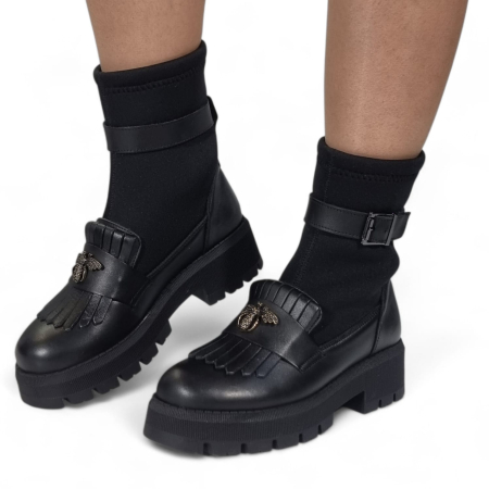 Ghete Damă Casual Din Piele Naturală Neagră 30430 [3]