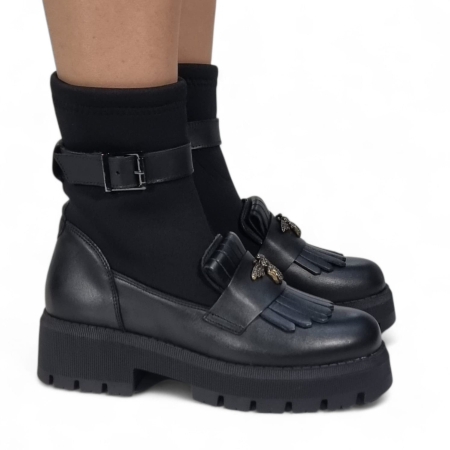 Ghete Damă Casual Din Piele Naturală Neagră 30430 [2]