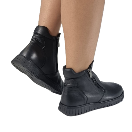 Ghete Damă Casual Din Piele Naturală Neagră 30434 [8]