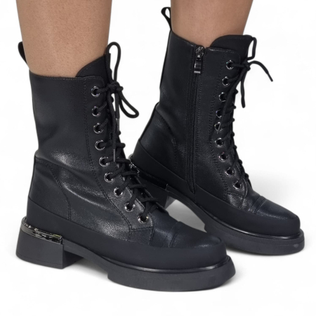 Ghete Damă Casual Din Piele Naturală Neagră 30440 [3]