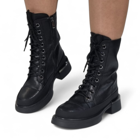 Ghete Damă Casual Din Piele Naturală Neagră 30440 [4]