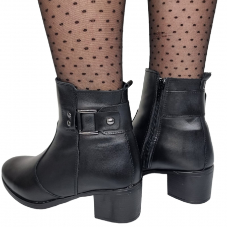 Ghete Damă Casual Din Piele Naturală Neagră 8520 [2]