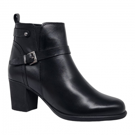 Ghete Casual Pentru Femei - Ghete Damă Casual Din Piele Naturală Neagra 8613