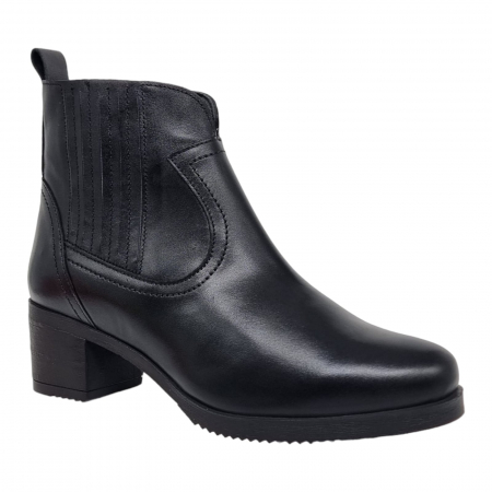 Ghete Casual Pentru Femei - Ghete Damă Casual Din Piele Naturală Neagra 8618