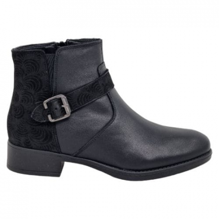 Ghete Casual Pentru Femei - Ghete Damă Casual Din Piele Naturală Neagra 8621