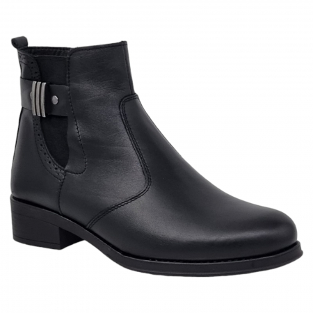 Ghete Casual Pentru Femei - Ghete Damă Casual Din Piele Naturală Neagră 8545