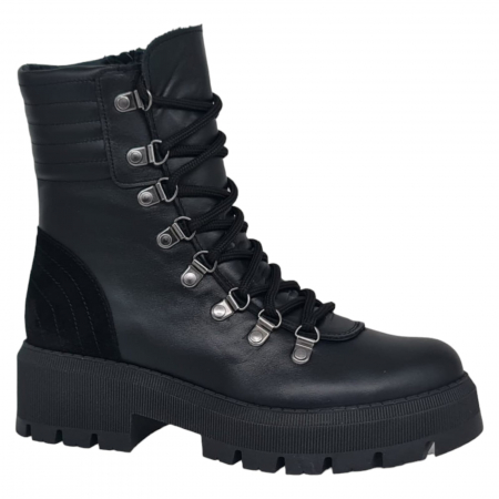Ghete Casual Pentru Femei - Ghete Damă Casual Din Piele Naturală Neagră 8553