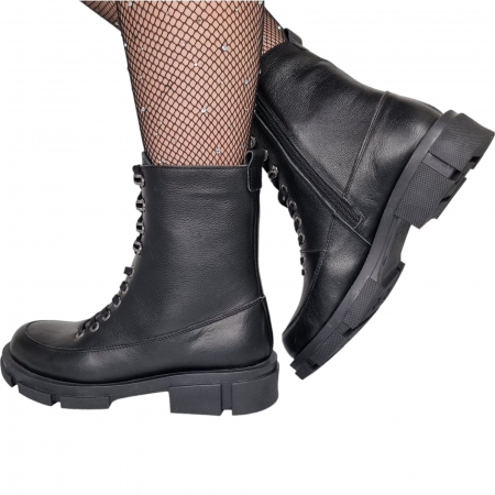 Ghete Damă Casual Din Piele Naturală Neagră 8566 [1]