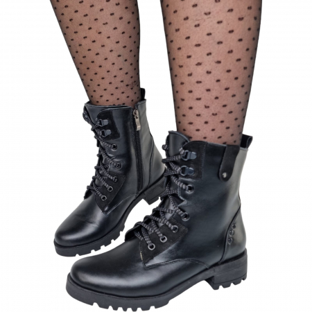 Ghete Damă Casual Din Piele Naturală Neagră 30167 [3]