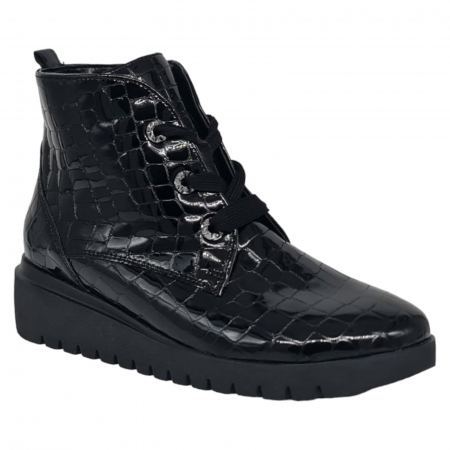 Ghete Casual Pentru Femei - Ghete Damă Casual Din Piele Naturală Neagră 8576