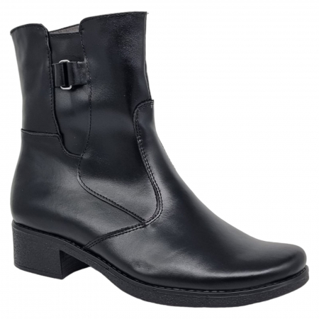 Ghete Casual Pentru Femei - Ghete Damă Casual Din Piele Naturală Neagră 8605