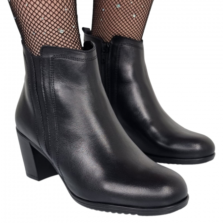 Ghete Damă Casual Din Piele Naturală Neagra Box 8622 [2]