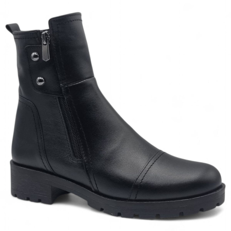 Ghete Damă Casual Din Piele Naturală Neagra 30248 [2]