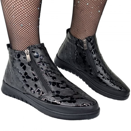 Ghete Damă Casual Din Piele Naturală Neagra 8636 [5]