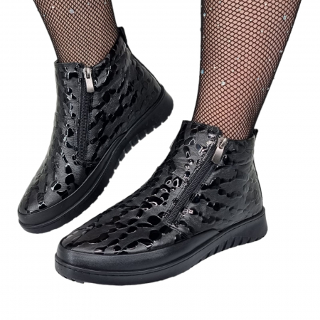 Ghete Damă Casual Din Piele Naturală Neagra 8636 [6]
