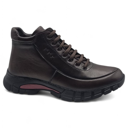 Ghete ,Botine ,Cizme - Ghete Damă Casual Din Piele Naturală Maro Kafe 30258