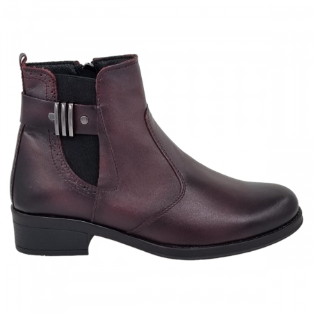 Ghete Casual Pentru Femei - Ghete Damă Casual Din Piele Naturală Bordo 8645