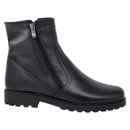 Ghete Casual Pentru Femei - Ghete Damă Casual Din Piele Naturală Neagra 8652