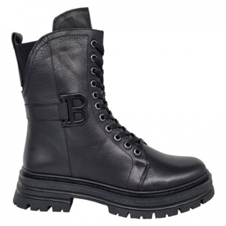 Ghete Casual Pentru Femei - Ghete Damă Casual Din Piele Naturală Neagra 8656