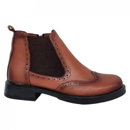 Ghete Casual Pentru Femei - Ghete Damă Casual Din Piele Naturală Maro 8657
