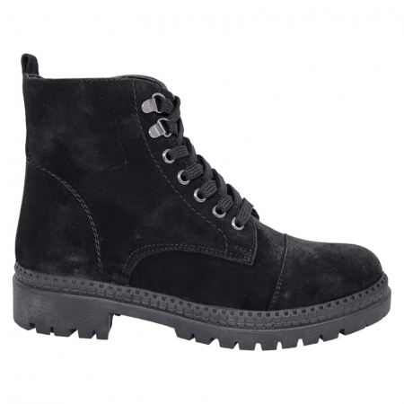 Ghete Casual Pentru Femei - Ghete Damă Casual Din Piele Naturală Neagra 8658