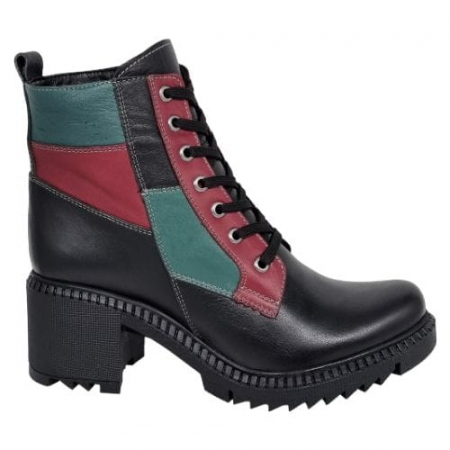 Ghete Casual Pentru Femei - Ghete Damă Casual Din Piele Naturală Neagra 8660