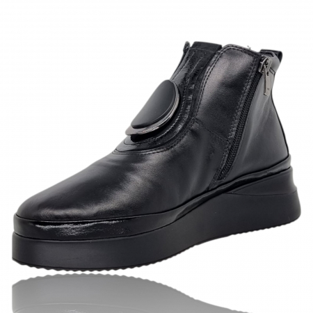 Ghete Damă Casual Din Piele Naturală Neagră 8765 [5]