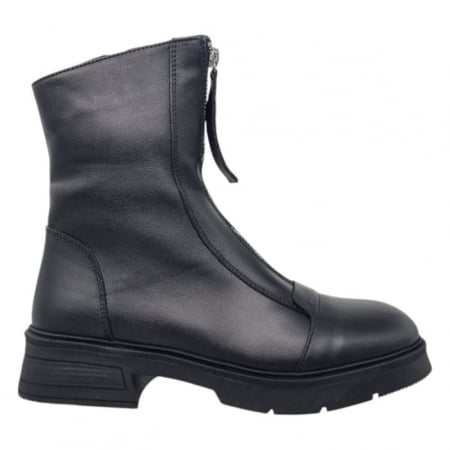 Ghete Casual Pentru Femei - Ghete Damă Casual Din Piele Naturală Neagră 8769