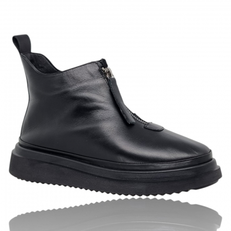 Ghete Damă Casual Din Piele Naturală Neagră 8770 [7]