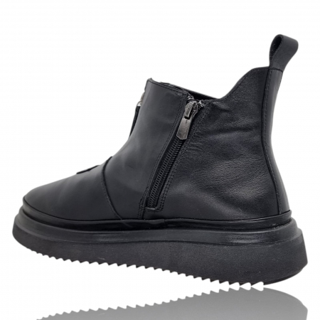 Ghete Damă Casual Din Piele Naturală Neagră 8770 [1]