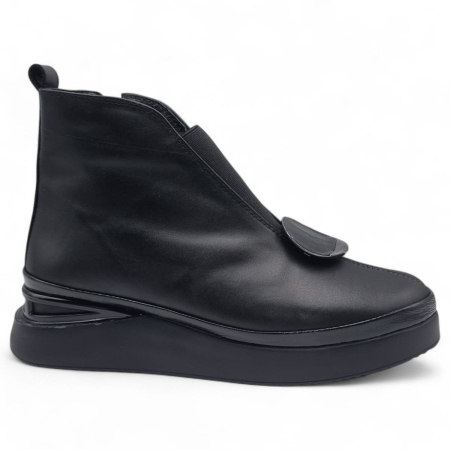 Femei - Ghete Damă Casual Din Piele Naturală Neagră 8787