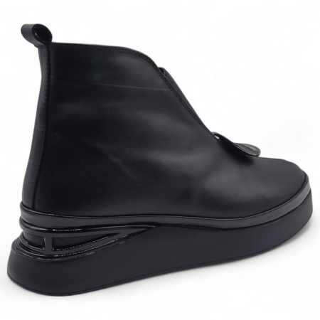 Ghete Damă Casual Din Piele Naturală Neagră 30383 [2]