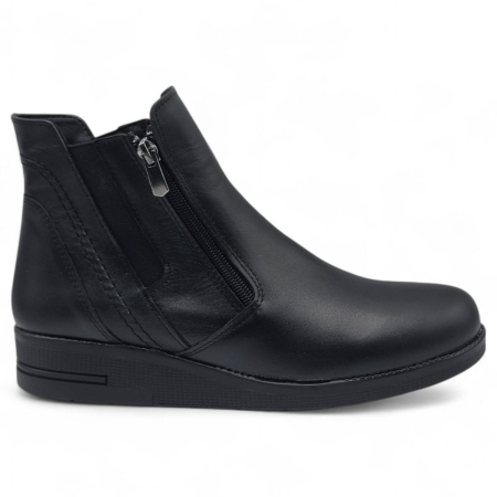 Femei - Ghete Damă Casual Din Piele Naturală Neagră 8788