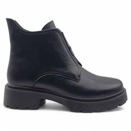 Femei - Ghete Damă Casual Din Piele Naturală Neagră 8796