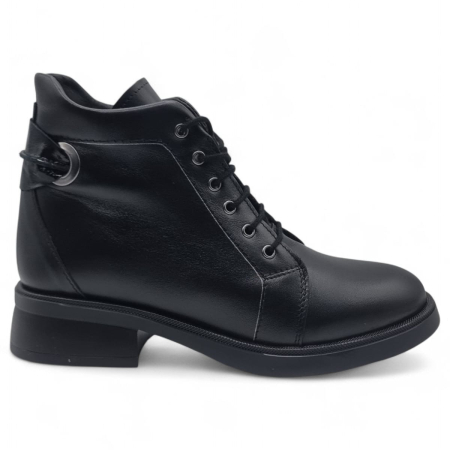 Femei - Ghete Damă Casual Din Piele Naturală Neagră 8798