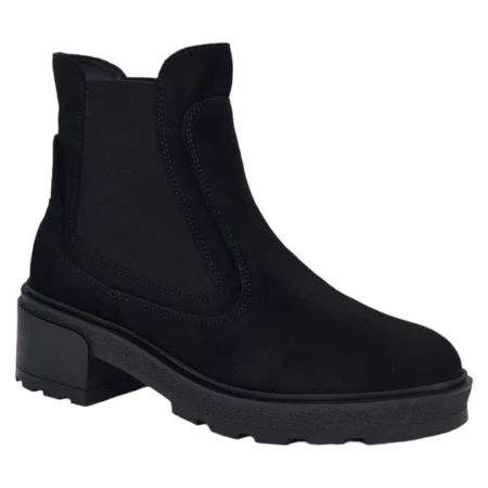 Ghete Damă Casual Din Piele Naturală Neagră Velur 8515 [5]