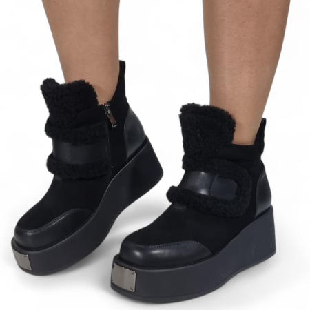 Ghete Damă Casual Din Piele Naturală NEGRU VEL  30409 [9]