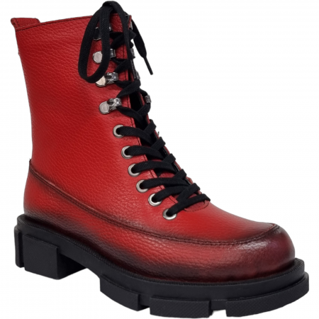 Ghete Damă Casual Din Piele Naturală Roșie 8567 [6]