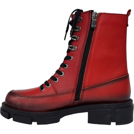 Ghete Damă Casual Din Piele Naturală Roșie 8567 [5]