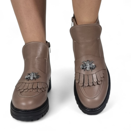 Ghete Damă Casual Din Piele Naturală Taupe 30391 [10]