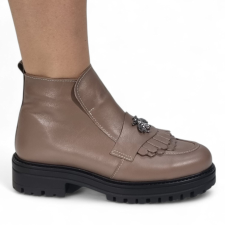 Ghete Damă Casual Din Piele Naturală Taupe 30391 [9]