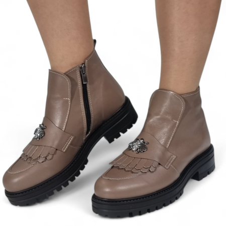 Ghete Damă Casual Din Piele Naturală Taupe 30391 [11]