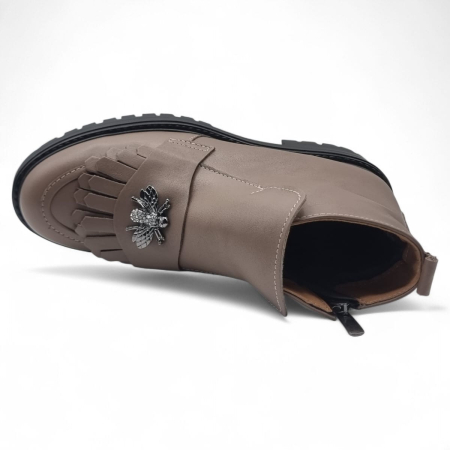 Ghete Damă Casual Din Piele Naturală Taupe 30391 [6]