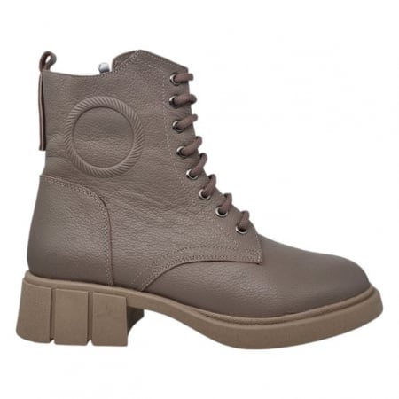 Ghete Casual Pentru Femei - Ghete Damă Casual Din Piele Naturală Vizon 8768