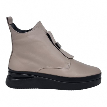 Ghete Casual Pentru Femei - Ghete Damă Casual Din Piele Naturală Vizon 8777