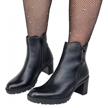 Ghete Damă Casual Din Piele Neagră  8616 [1]