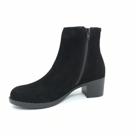 Ghete Damă Casual Din Piele Velur Naturală Neagră 8501 [1]