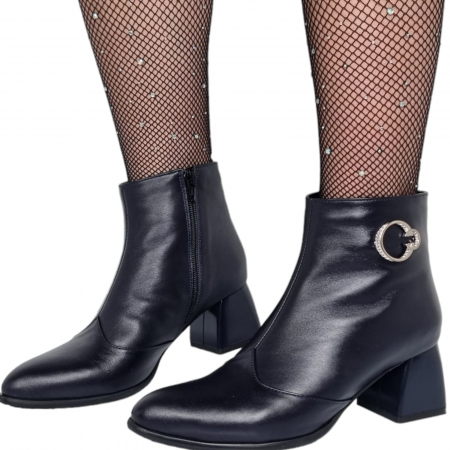 Ghete Damă Elegante Din Piele Naturală Blue 9539 [3]