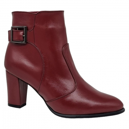 Ghete Elegante Pentru Femei - Ghete Damă Elegante Din Piele Naturală Bordo 9543
